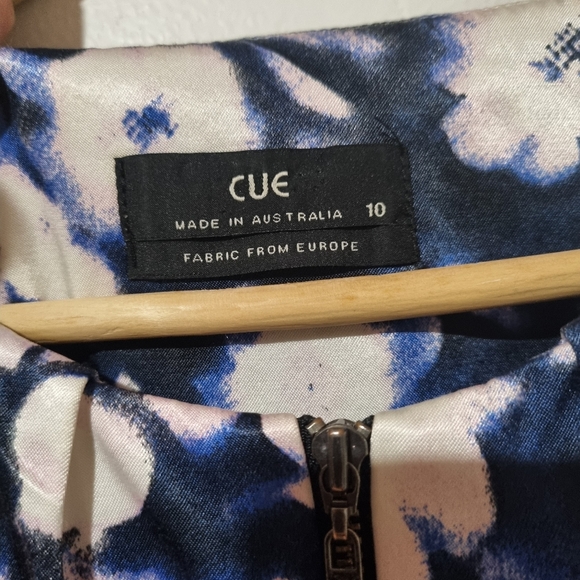 Cue Size 10 Black Purple Floral Fit & Flare Dress With Front Zip & Pockets - Picture 6 of 7